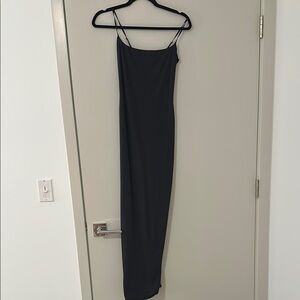 SKIMS Black Spaghetti Strap Maxi Dress
